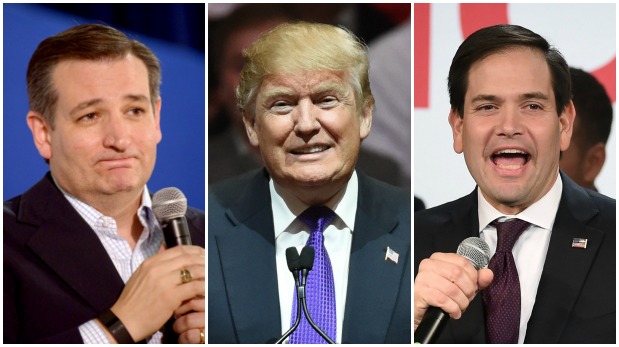 Ted Cruz, Marco Rubio y Donald Trump lideran los sondeos republicanos en la carrera por las elecciones en Estados Unidos. (Foto: Reuters/AFP)