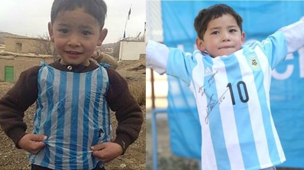 El final feliz del niño afgano con la camiseta de Messi