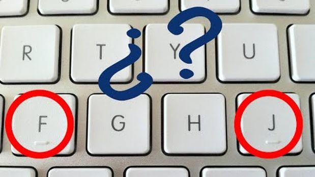 ¿Por qué las letras F y J tienen un relieve en el teclado?