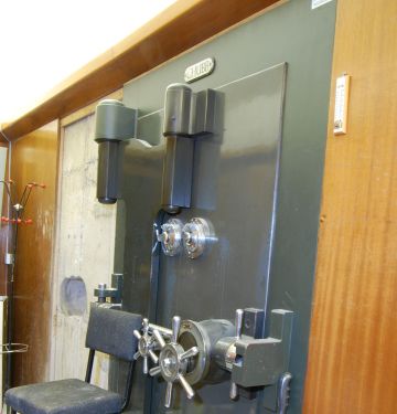 An undated photo made available by the Metropolitan Police, of the vault door at the Hatton Garden Safe Deposit company which was robbed over the Easter weekend, 2015. Three men were convicted, Thursday, Jan. 14, 2016, of involvement in raiding London's famed Hatton Garden jewelry district, an audacious heist that prosecutors called the largest burglary in English history. The haul, which included gold and diamond jewelry, cash and other valuables belonging to local jewelers, was worth an estimated 14 million pounds ( million). (Metropolitan Police Photo via AP)  PRESS ASSOCIATION Photo. Issue date: Thursday January 14, 2016. See PA story COURTS HattonGarden. Photo credit should read: Metropolitan Police/PA Wire NOTE TO EDITORS: This handout photo may only be used in for editorial reporting purposes for the contemporaneous illustration of events, things or the people in the image or facts mentioned in the caption. Reuse of the picture may require further permission from the copyright holder.