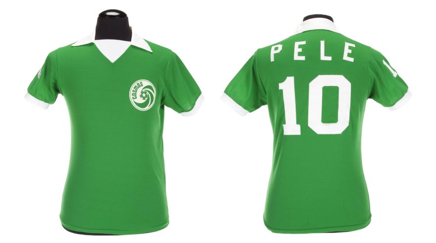 A green Umbro brand New York Cosmos football jersey number 