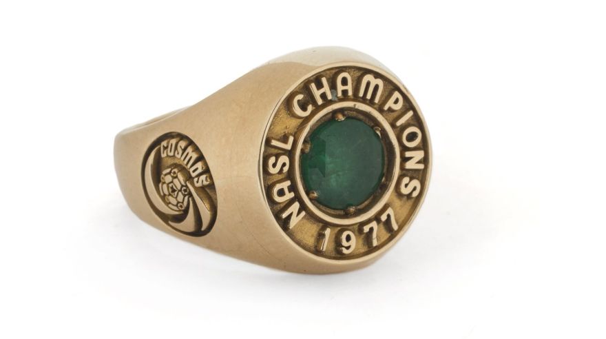A 1977 North American Soccer League (NASL) Champions ring presented to Pele for being a member of the 1977 NASL champion Cosmos, previously called the 