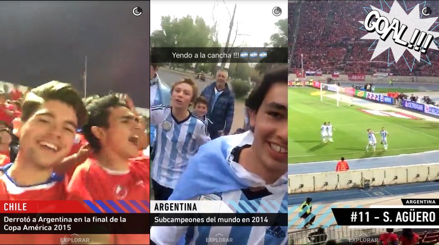 Snapchat vibró al ritmo del partido Chile vs. Argentina 