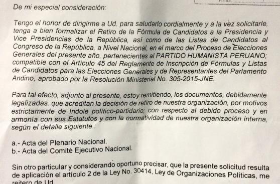 Yehude Simon renuncia a la contienda electoral