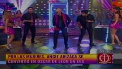 "Esto es guerra": Angie Arizaga fue Oscar D' León por una noche
