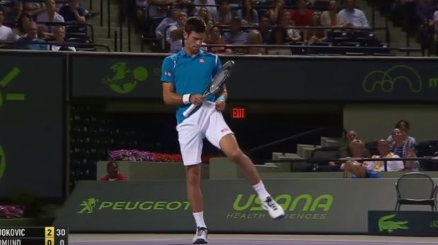 Genial maniobra de Djokovic asombró en el Masters 1000 de Miami