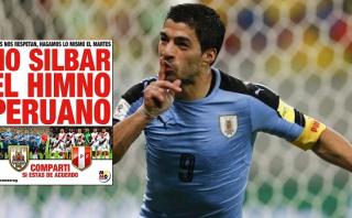 Facebook: hinchas uruguayos piden respetar hoy el himno peruano