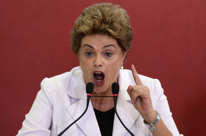 Dilma Rousseff, presidenta de Brasil, declara desde el Palacio de Planalto. (Reuters)