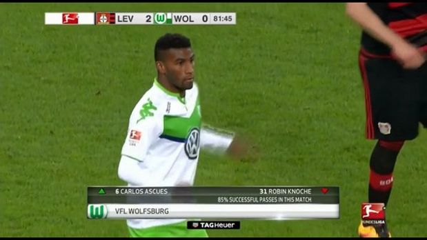 Carlos Ascues hizo su debut oficial con el Wolfsburgo alemán