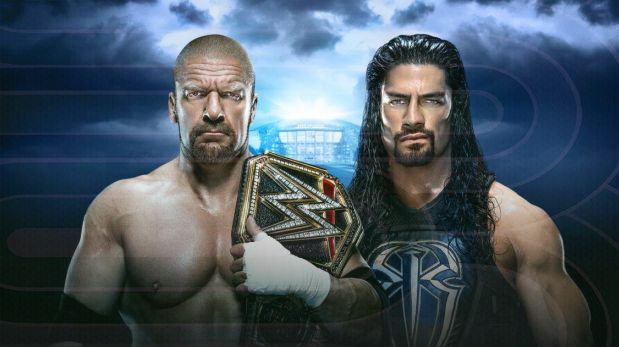 Roman Reigns le arrebató el campeonato mundial de la WWE a Triple H en la pelea principal de WrestleMania 32. (Foto: WWE)