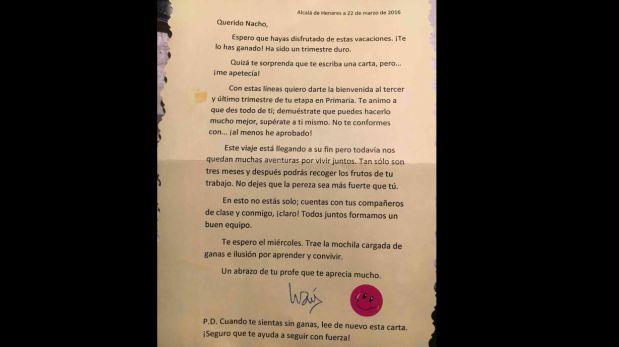 La motivadora carta de un profesor a sus alumnos de primaria