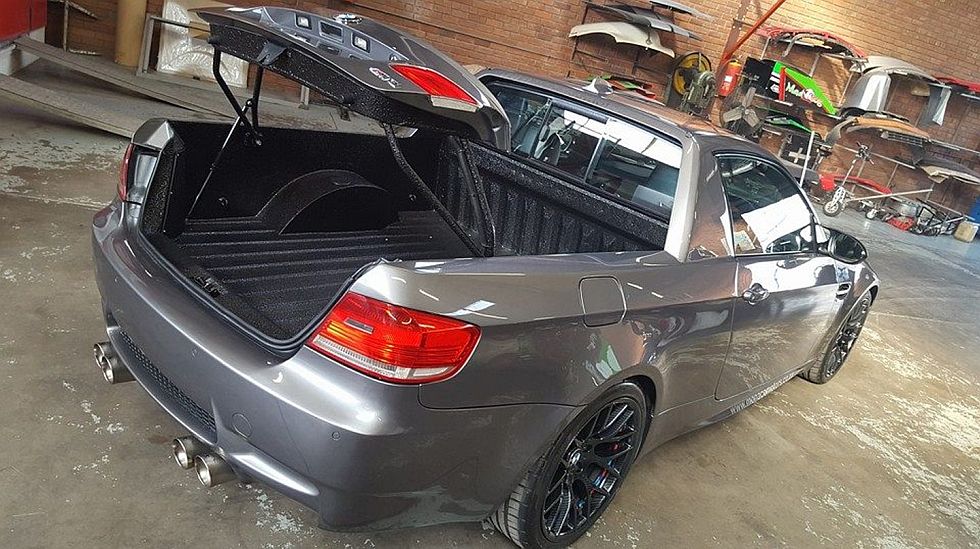 Un preparador sudafricano convirtió en pick-up un BMW M3. (fotos: difusión)