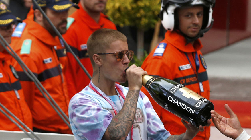 Justin Bieber y otras estrellas estuvieron en el GP de Mónaco
