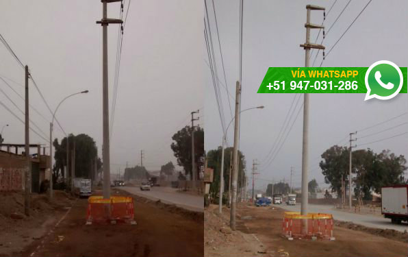 Pista nueva ha sido habilitada pese a que hay postes al medio de ella (Foto: WhatsApp El Comercio)