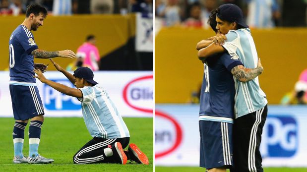 Copa América: hincha se rindió a los pies de Lionel Messi