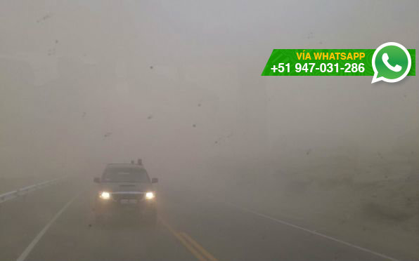 Fuertes vientos afectan la visión de conductores en Moquegua (Foto: WhatsApp El Comercio)