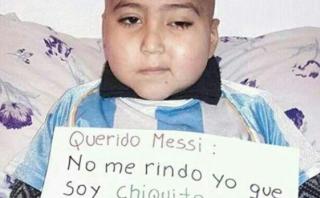 Niño con cáncer cerebral le pide a Lionel Messi que no se rinda