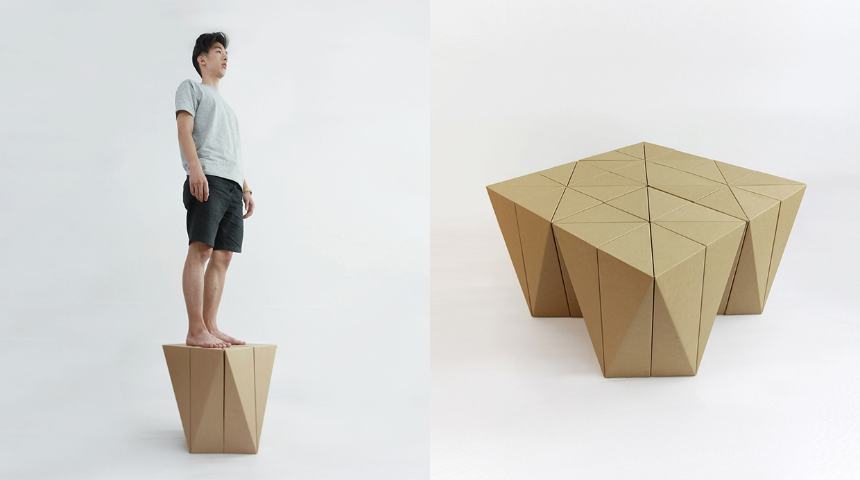 Este proyecto de cartón 100% reciclado puede soportar hasta 100 kg se alzó con un premio en los  A’Design Award 2016.(Foto: misosoupdesign.com)