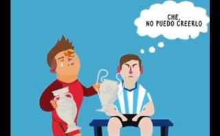 Cristiano Ronaldo luce sus copas ante Messi en divertido GIF