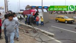 Volcadura de camión dejó un herido en la Panamericana Sur