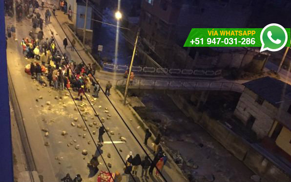 Pobladores de Junín protestaron contra creación del distrito Tambo del Ene (Foto: WhatsApp El Comercio)