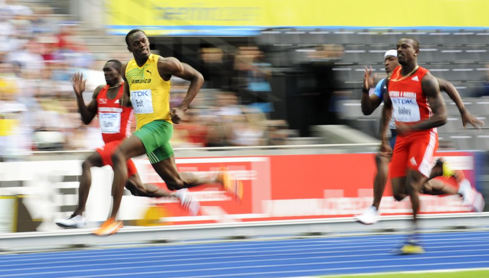 Usain Bolt tratará de reeditar en Río 2016 la brillante carrera de 100 metros planos de Berlín 2009. (AFP)