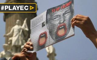 Así rechazaron manifestantes en México y EE.UU. visita de Trump