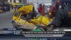 Arequipa: coaster atropelló y mató a dos ocupantes de taxi Tico