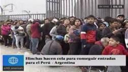 Perú vs. Argentina: cientos hacen cola para comprar entradas