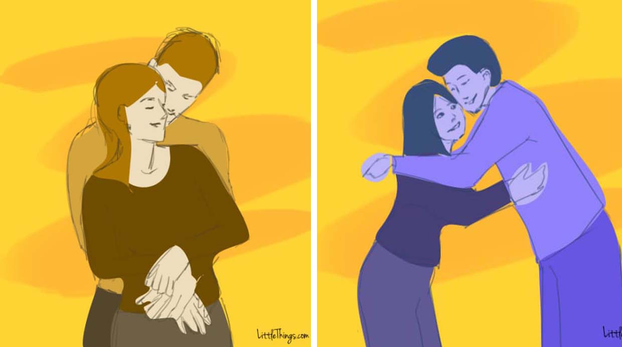 El significado de cada tipo de abrazo en tiernos dibujos
