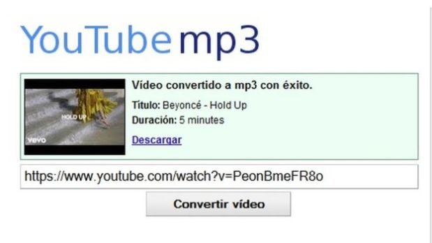 Para convertir el video tan sólo hace falta copiar y pegar el enlace en la barra de videos en YouTube MP3. (Foto: YouTube MP3)