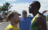 James Corden, Owen Wilson y Usain Bolt se miden en una carrera