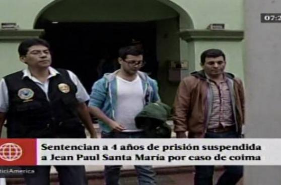 Jean Paul Santa María, condenado a 4 años de prisión suspendida