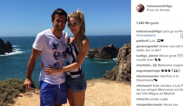 Luis Figo junto a su esposa. (Foto: Instagram)