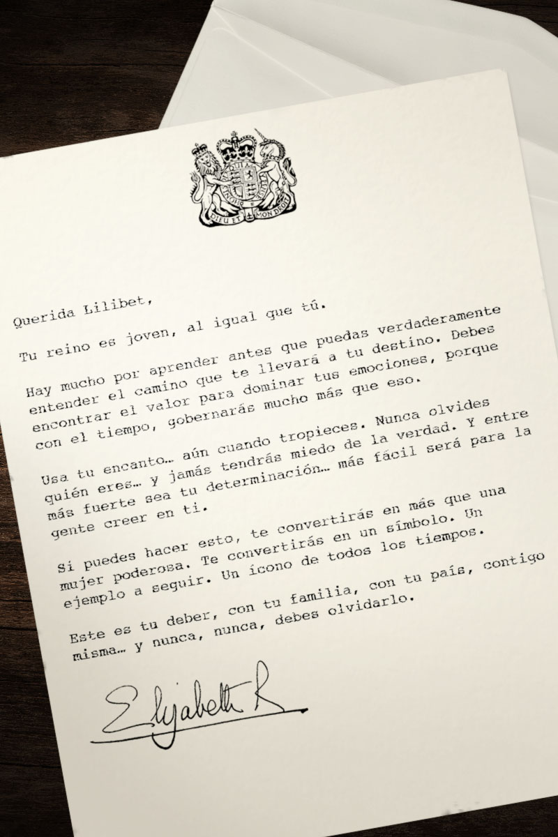 La carta que Isabel II escribiría a su joven 'yo'. (Foto: Netflix)