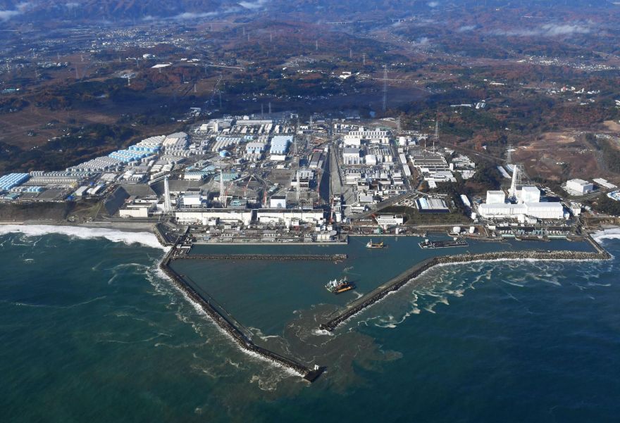 This aerial photo shows Fukushima Dai-ichi nuclear power plant in Okuma, Fukushima Prefecture, following a strong earthquake hit off the coast of Fukushima, northern Japan, Tuesday, Nov. 22, 2016. The operator of the plant, which was swamped by the 2011 tsunami, sending three reactors into meltdown and leaking radiation into the surrounding area, said there were no abnormalities observed at the plant, though a swelling of the tide of up to 1 meter was detected offshore. (Kyodo News via AP)