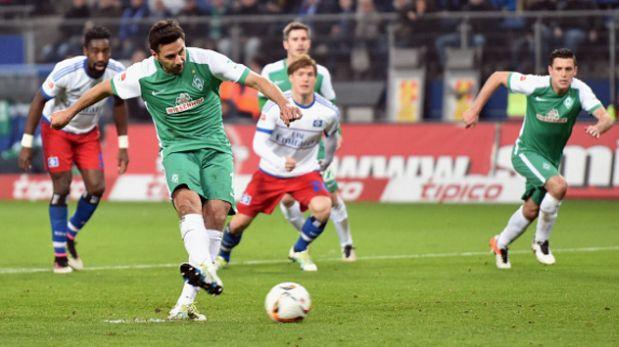 Con Claudio Pizarro: Werder Bremen igualó 2-2 ante Hamburgo en la Bundesliga