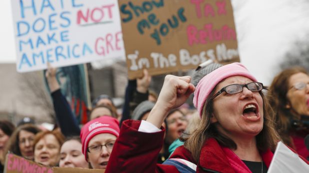 La marcha no solo concentró a mujeres en Washington, sino también a otros estados. (Foto: AFP)