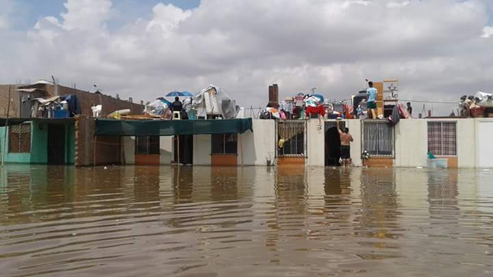 Más de mil viviendas han sido afectadas por inundaciones en el distrito de La Tinguiña, en Ica. (Foto: Juventudes Ica / Twitter)