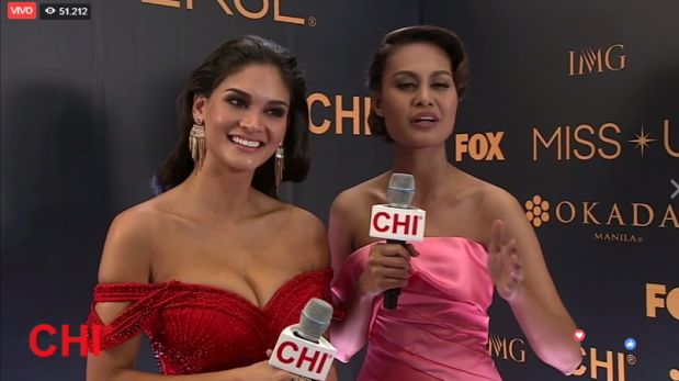 La aún Miss Universo, Pia Alonzo en la alfombra roja del certamen.