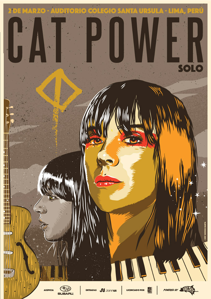 Afiche oficial del show de Cat Power en Lima.