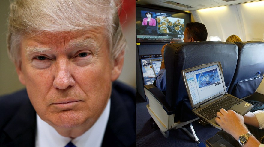 Estados Unidos y Reino Unido decidieron prohibir laptops (computadoras portátiles) y tabletas en la cabina de los vuelos con origen en varios países árabes y Turquía. En la imagen, el presidente Donald Trump. (Reuters / AP)