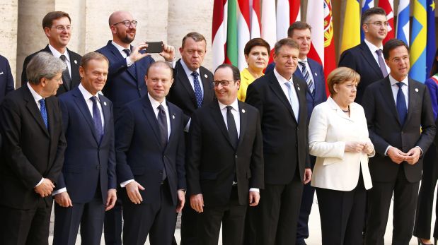 Líderes de la naciones que conforman la Unión Europea. (Foto: Reuters)