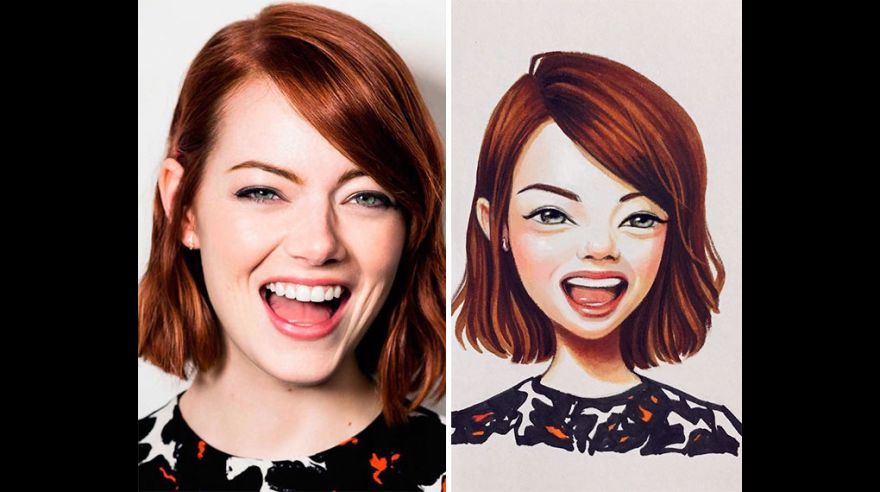 Artista dibuja impresionantes retratos de estrellas de cine