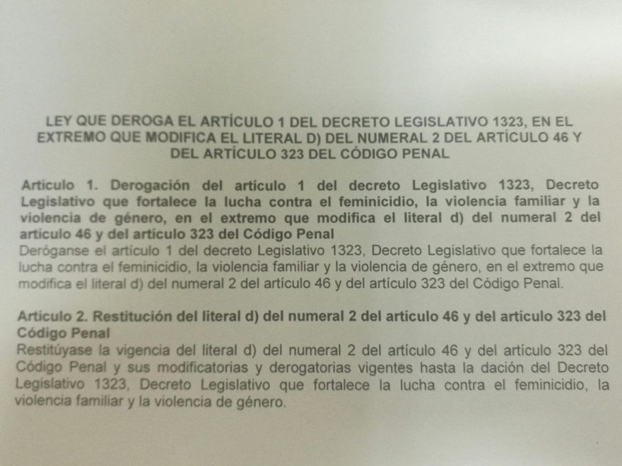 Comisión de Constitución recomienda derogación de Decreto Legislativo 1323