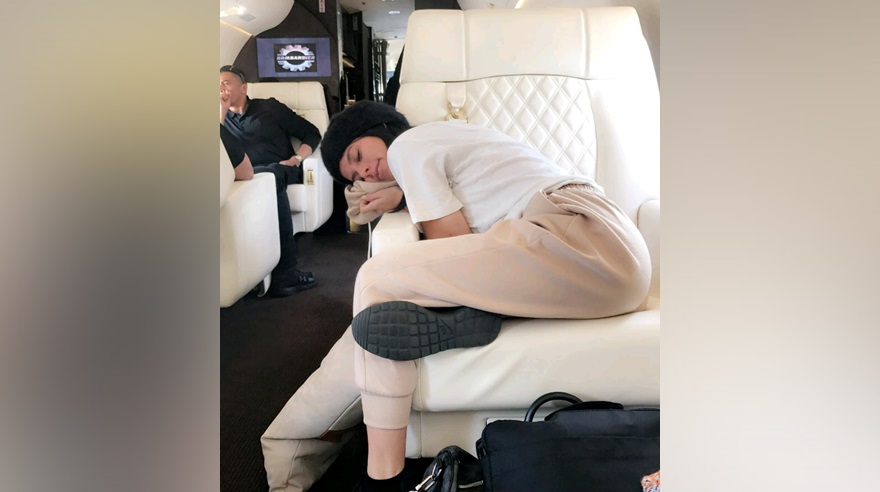 Imagen compartida por Kylie Jenner del vuelo en el que dejó Cusco. (Foto: Snapchat)