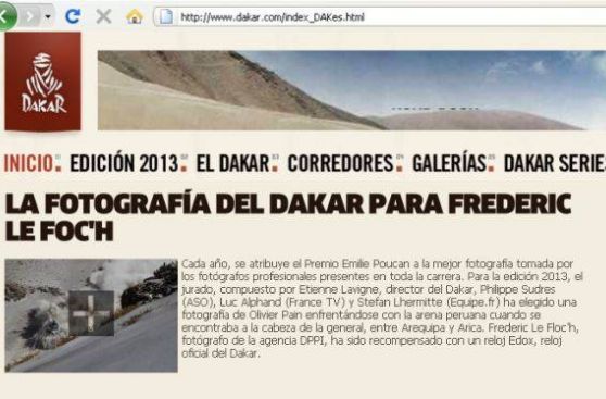 La mejor foto del Dakar 2013 se tomó en territorio peruano