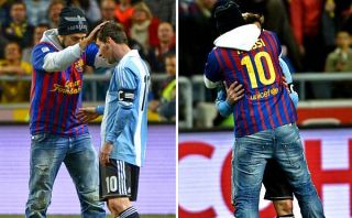 Lionel Messi fue besado en la cabeza por hincha en triunfo de Argentina