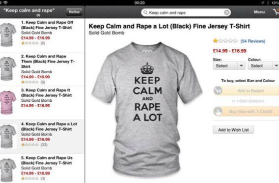 Amazon tuvo que retirar camisetas que promovían la violación
