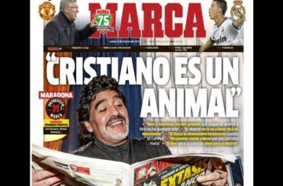 Maradona: "Cristiano la rompió en todos lados, es un animal"